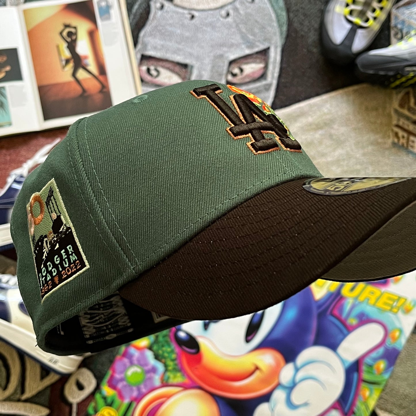 TEAL TWO-TONE LOS ANGELES DODGERS 60TH ANNIVERSARY SIDE PATCH (GREY UV) FITTED HAT