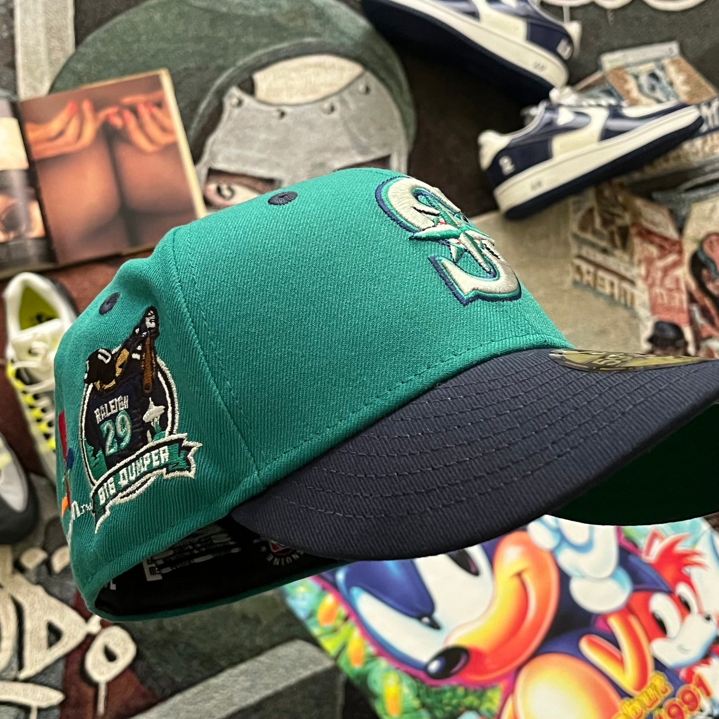 TEAL SEATTLE MARINERS TWO-TONE  (GREEN UV) BIG DUMPER SIDE PATCH FITTED HAT [OG GAMER EDITION]