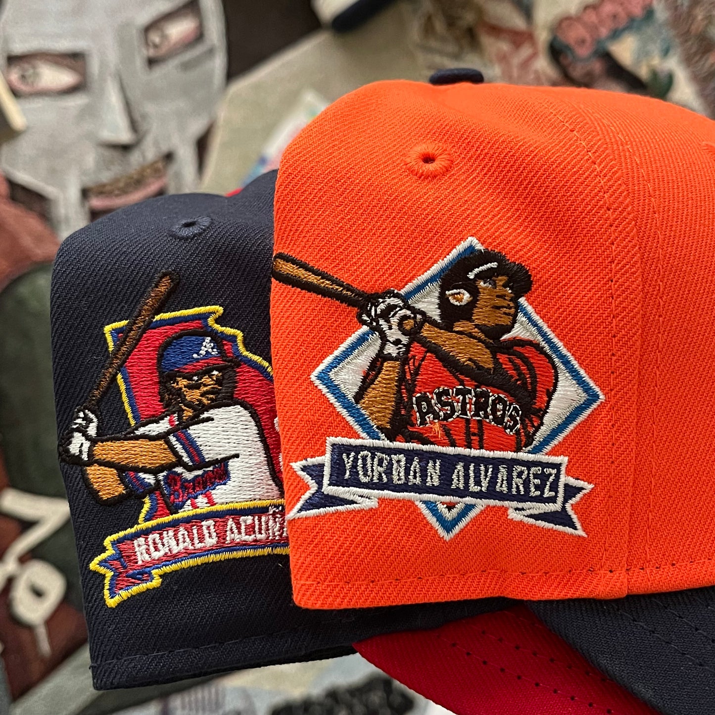 ORANGE TWO-TONE HOUSTON ASTROS (GREEN UV) YORDAN ALVAREZ PLAYER PATCH FITTED HAT