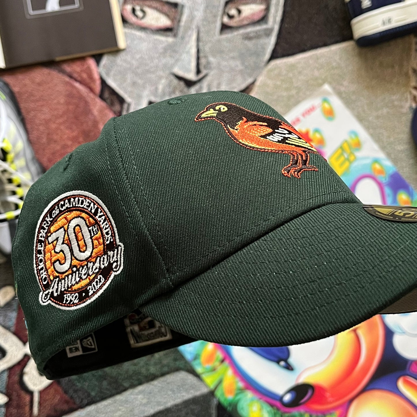 FOREST GREEN (GREY UV) BALTIMORE ORIOLES 30TH ANNIVERSARY SIDE PATCH FITTED HAT