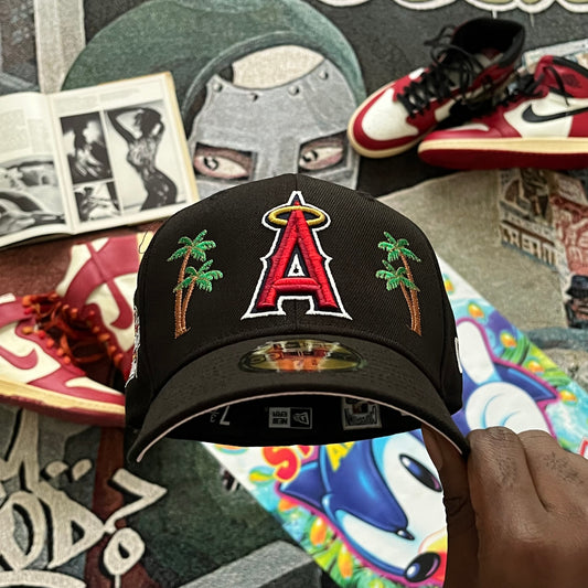 BLACK LOS ANGELES ANGELS (PINK UV) 2010 ALL STAR GAME SIDE PATCH FITTED HAT