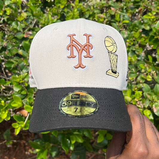 STONE NEW YORK METS TWO-TONE (GREEN UV) SHEA STADIUM SIDE PATCH FITTED HAT [KNICKS EDITION]