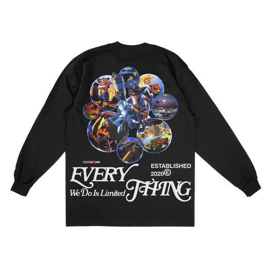 VINTAGE BLACK L/S "CRASH BANDICOOT 3" WARPED TEE [MADE TO ORDER]