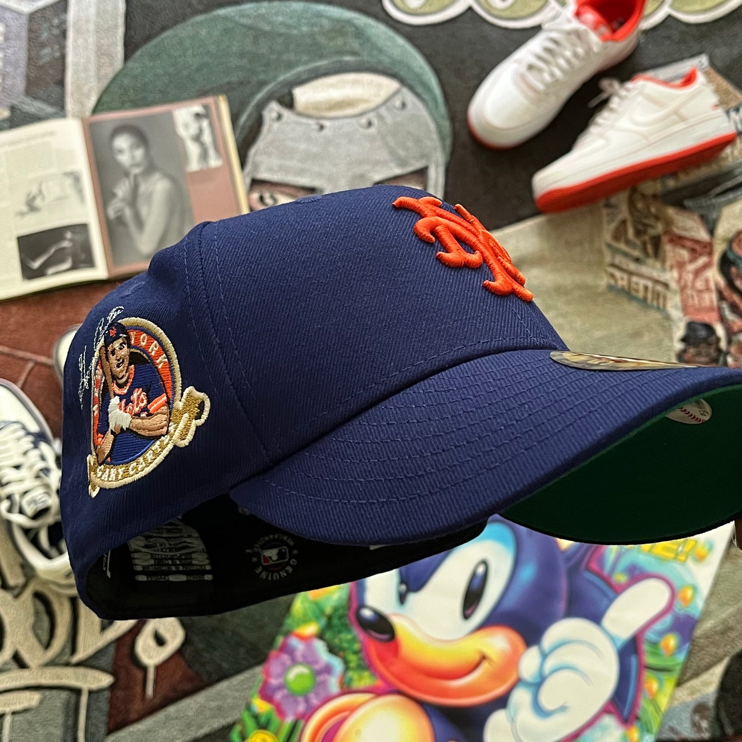 ROYAL BLUE NEW YORK METS (GREEN UV) GARY CARTER SIDE PATCH "SAMPLE" FITTED HAT