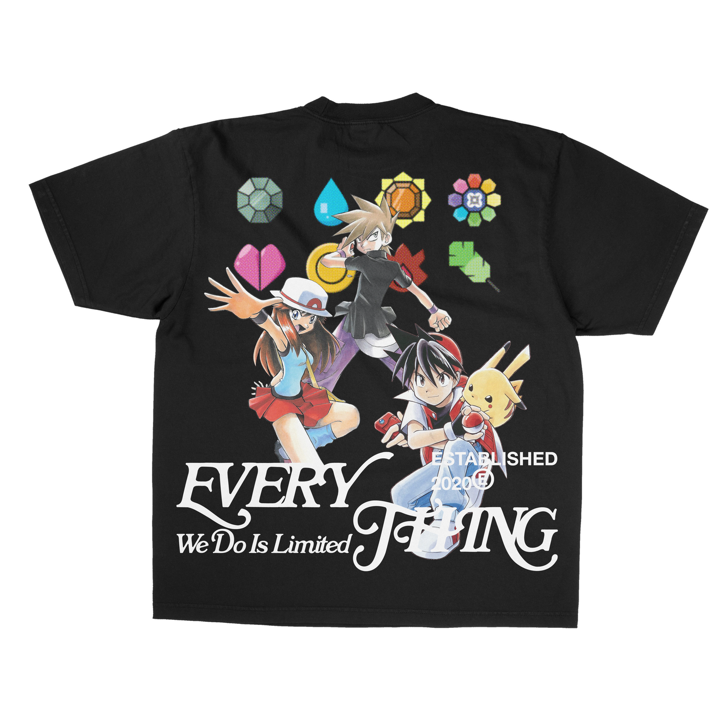 VINTAGE BLACK "FIRE RED/LEAF GREEN" POKEMON ADVENTURES KANTO REGION TEE [MADE TO ORDER]