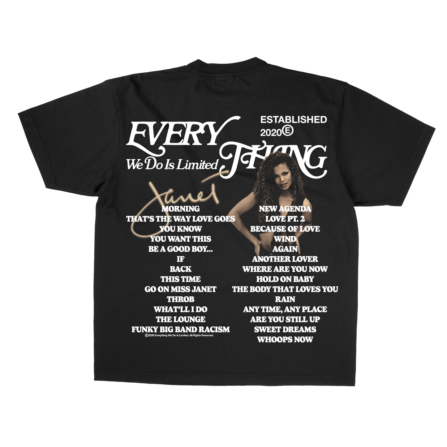 BLACK "JANET" ALBUM, VINTAGE JANET JACKSON TEE [MADE TO ORDER]