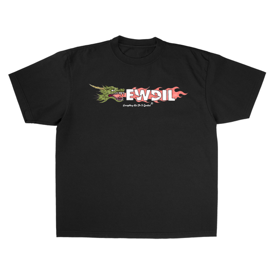 VINTAGE BLACK "FLAMING EWDIL LOGO" DRAGONBALL Z SHENRON TEE [MADE TO ORDER]